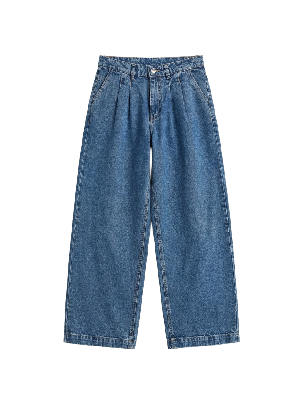 BLUE PLATTED  PANTS